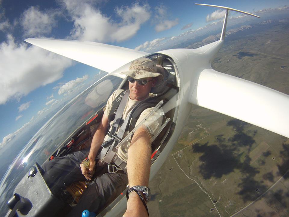 Glider pilot selfie extreme