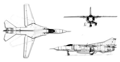 MiG-23 Flogger trittico