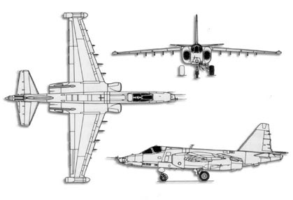 Su-25 Frogfoot trittico